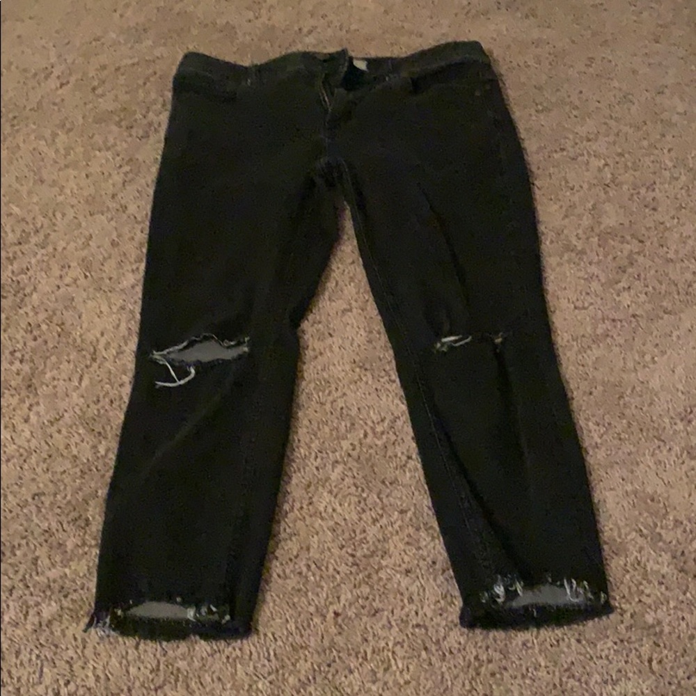 Black ripped jeans